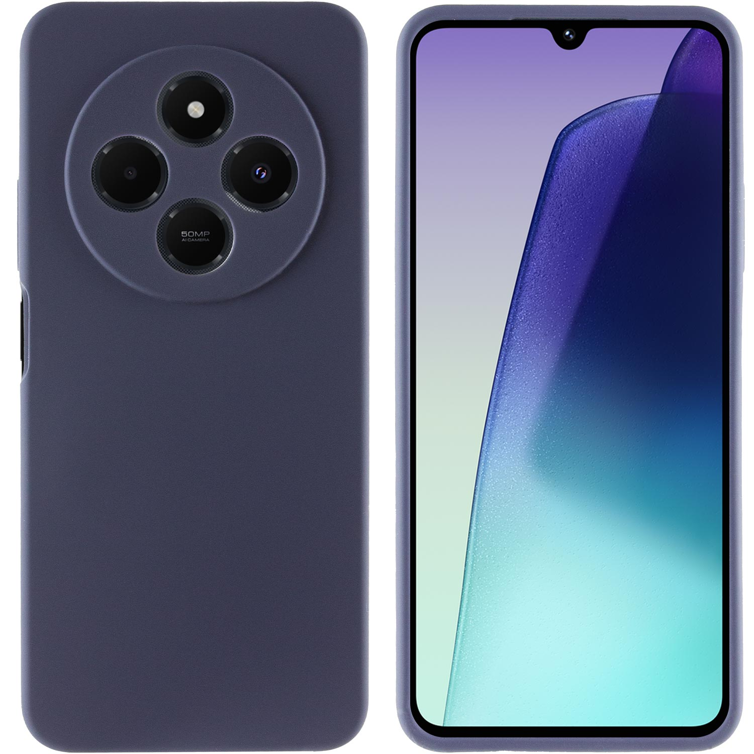 Чохол Silicone Cover Lakshmi Full Camera (AAA) для Xiaomi Redmi 14C / Poco C75, Темно-синій / Midnight blue 1, Силікон, купити оптом з доставкою