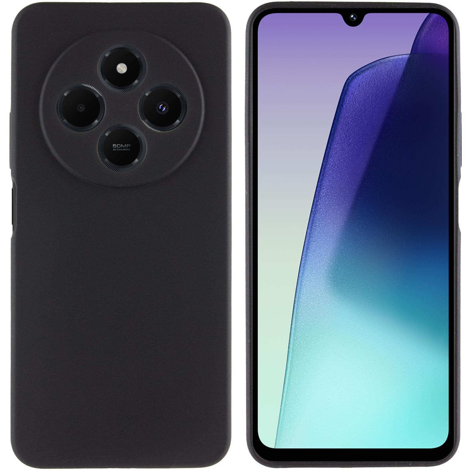 Чохол Silicone Cover Lakshmi Full Camera (AAA) для Xiaomi Redmi 14C / Poco C75, Чорний / Black 1, Силікон, купити оптом з доставкою