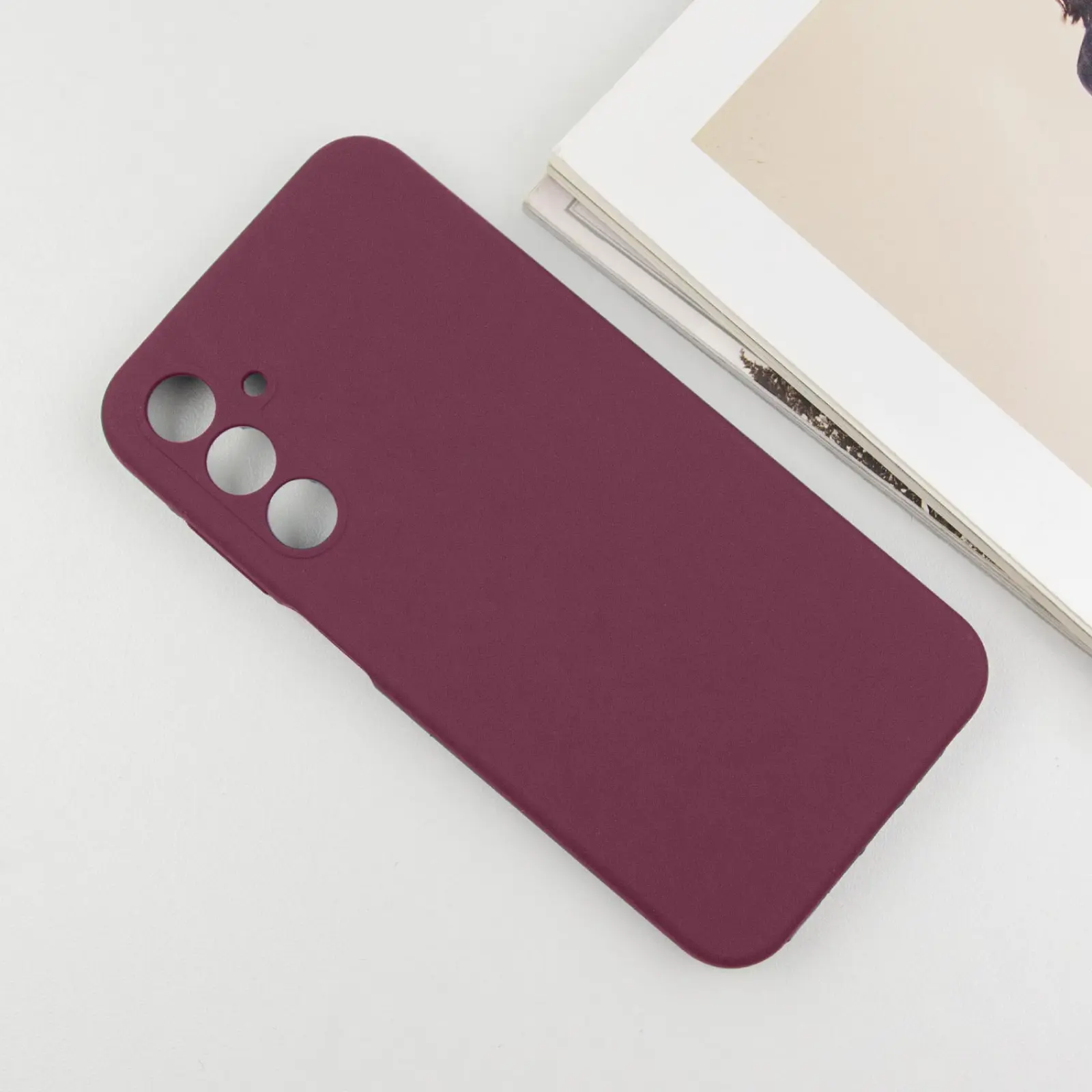 Чехол Silicone Cover Lakshmi Full Camera (AAA) для Samsung Galaxy A36 5G, Бордовый / Plum 5, Силикон, купить оптом с доставкой