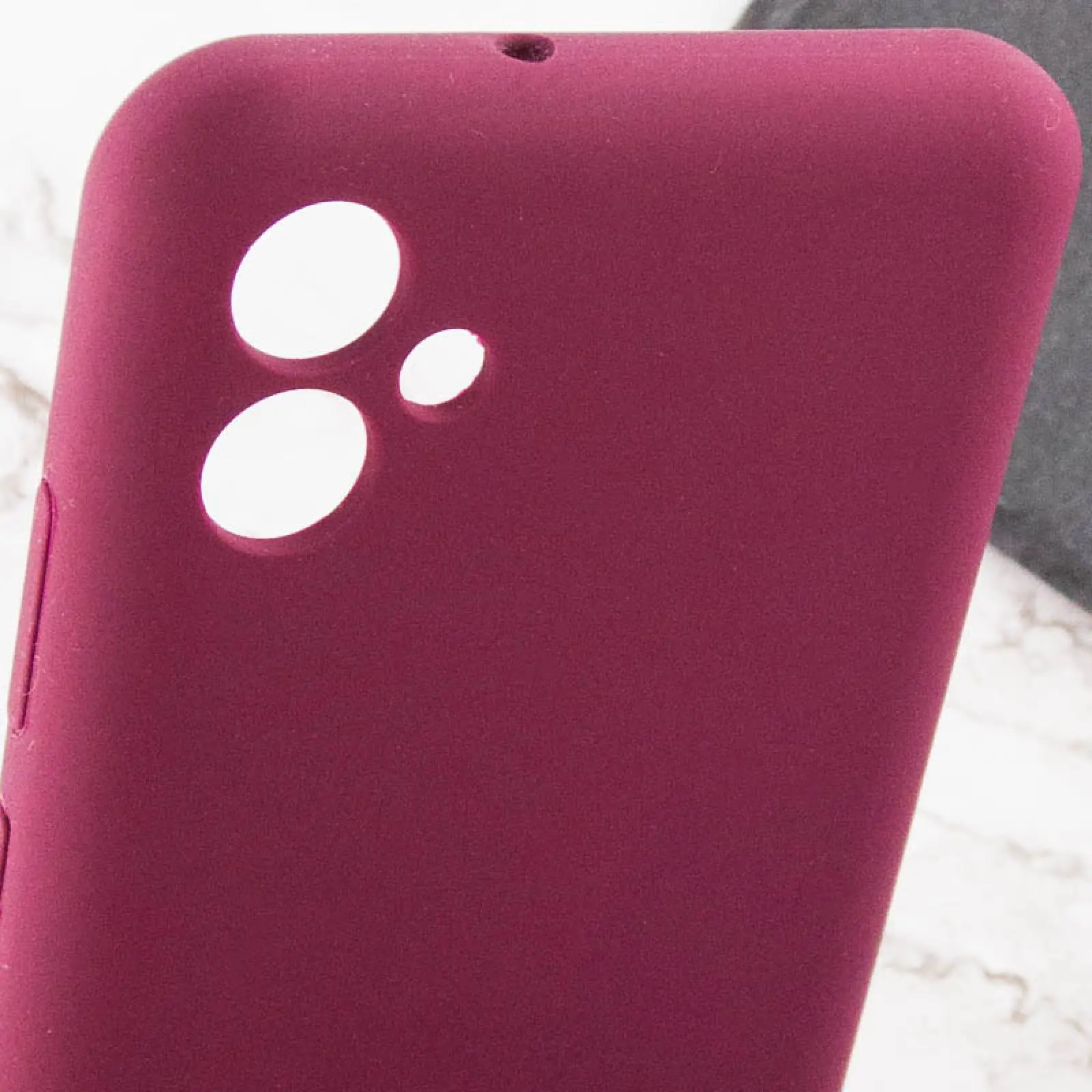 Чехол Silicone Cover Lakshmi Full Camera (AAA) для Samsung Galaxy A07, Бордовый / Plum 5, Силикон, купить оптом с доставкой