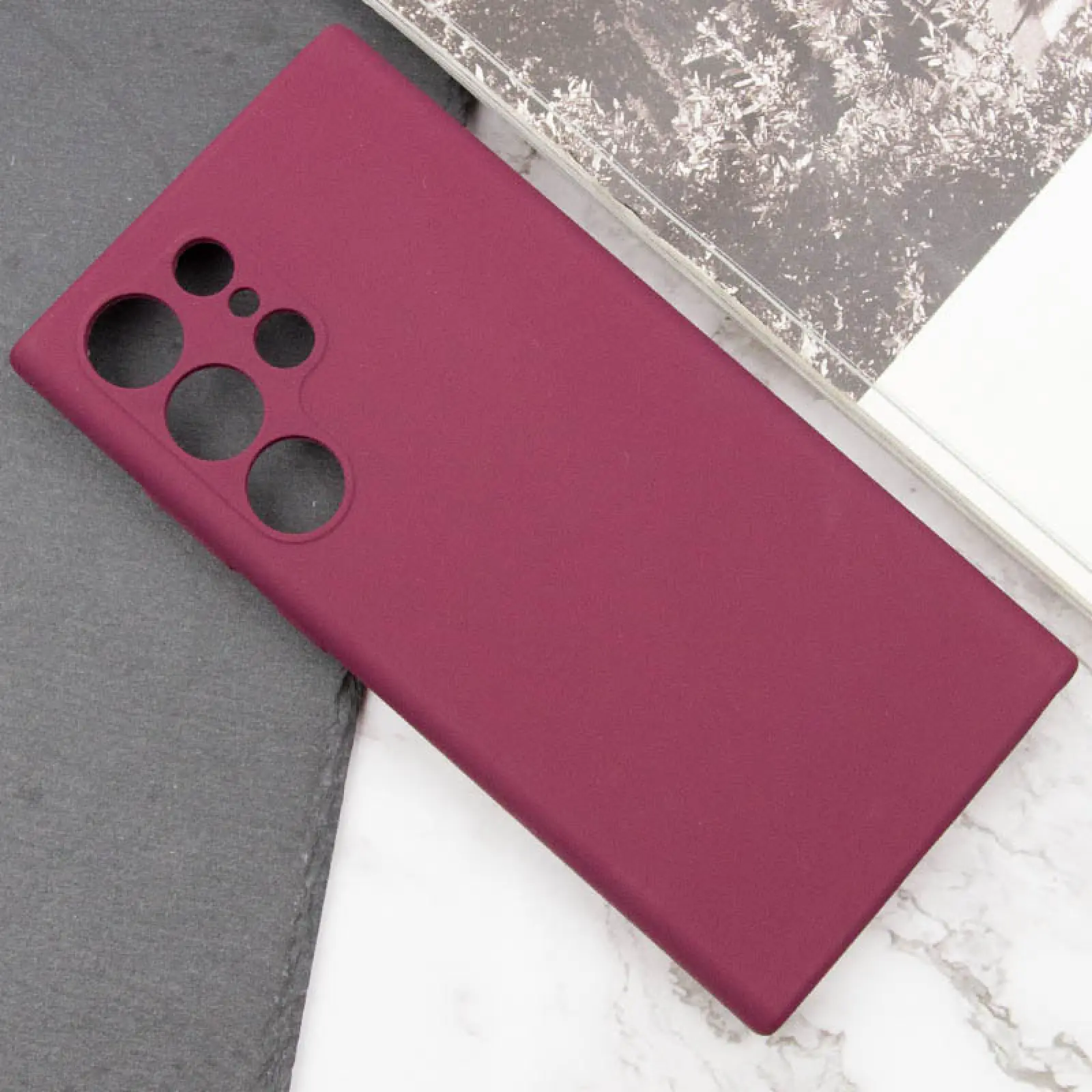 Чохол Silicone Cover Lakshmi Full Camera (AAA) для Samsung Galaxy S26 Ultra, Бордовий / Plum 4, Силікон, купити оптом з доставкою