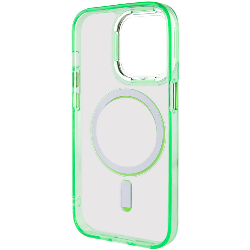 Силиконовый чехол Iris with MagSafe для Apple iPhone 13 Pro Max (6.7) | Прозрачный TPU с цветным акцентом на картинке №4