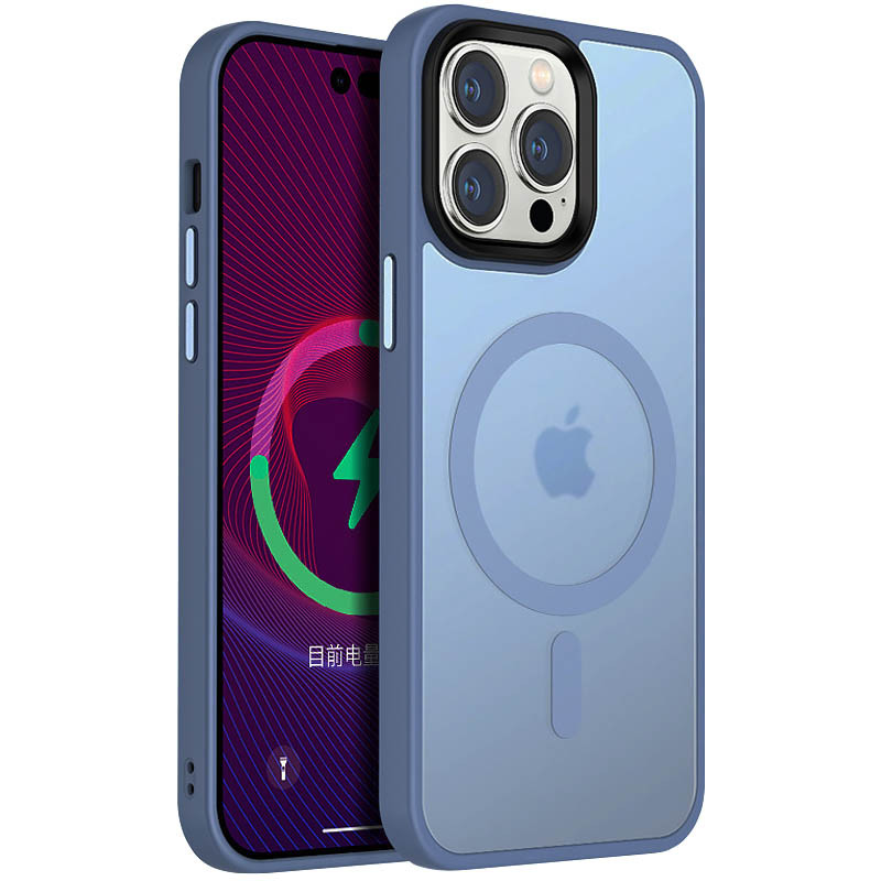 Чехол Metal Buttons with MagSafe Colorful для Apple iPhone 13 Pro Max (6.7) |TPU+PC| на картинке №1