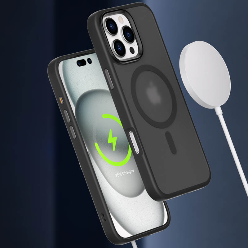 Чехол Metal Buttons with MagSafe Colorful для Apple iPhone 16 Pro (6.3) |TPU+PC| на картинке №2