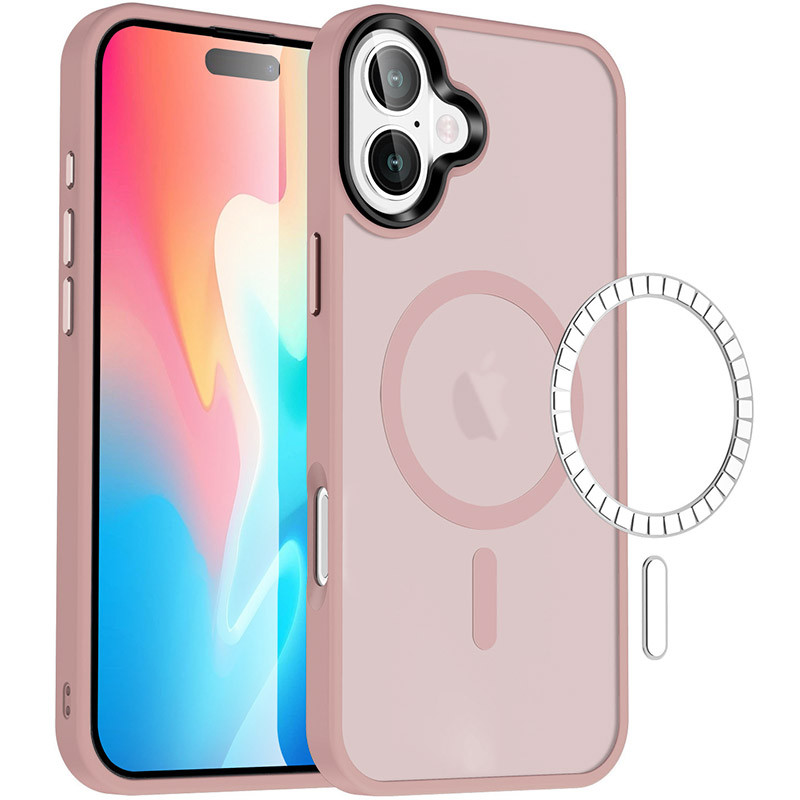Чехол Metal Buttons with MagSafe Colorful для Apple iPhone 16 Plus (6.7) |TPU+PC| на картинке №1