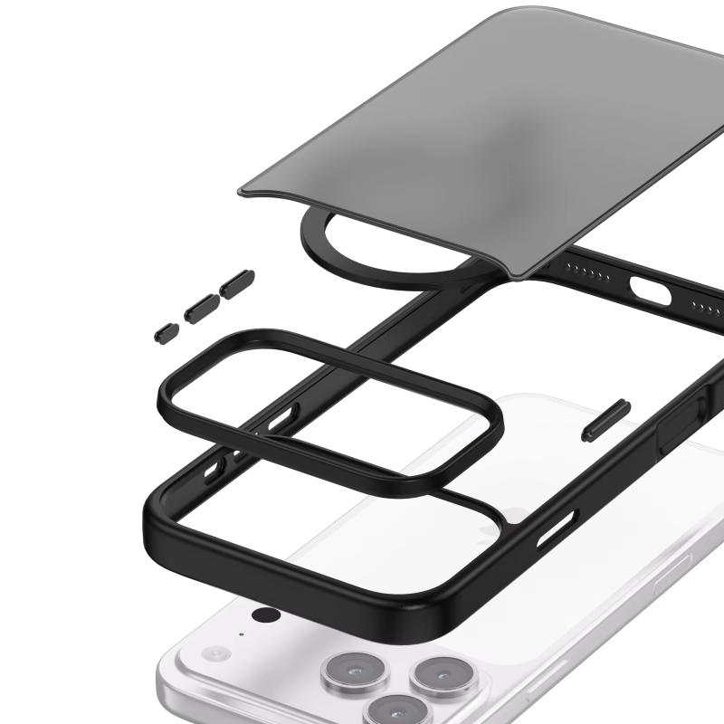 Чехол Metal Buttons with MagSafe Colorful для Apple iPhone 17 Pro (6.3) |TPU+PC| на картинке №6