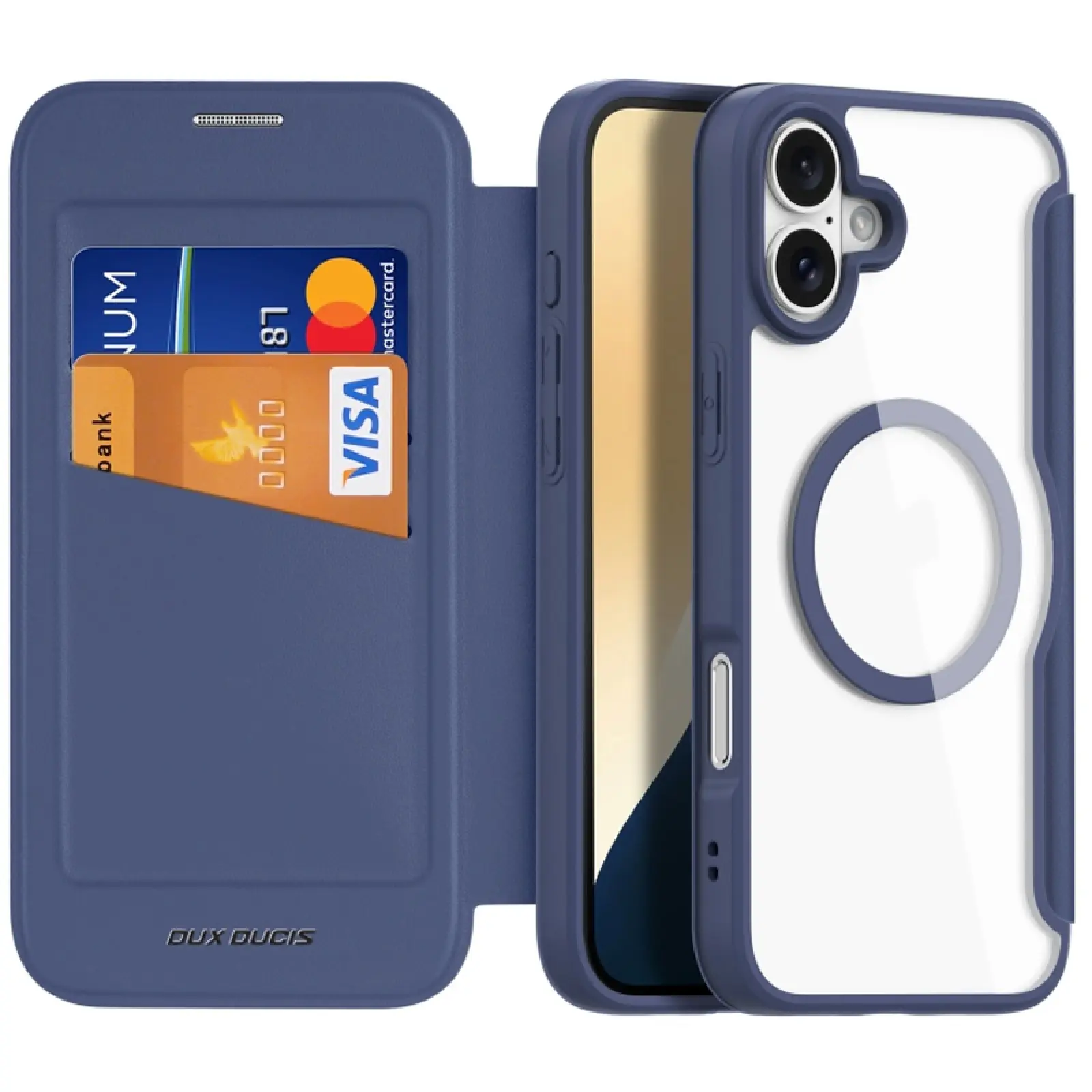 Чехол-книжка Dux Ducis Skin X Pro with MagSafe для Apple iPhone 16 (6.1"), Blue, TPU+PC, купить оптом с доставкой