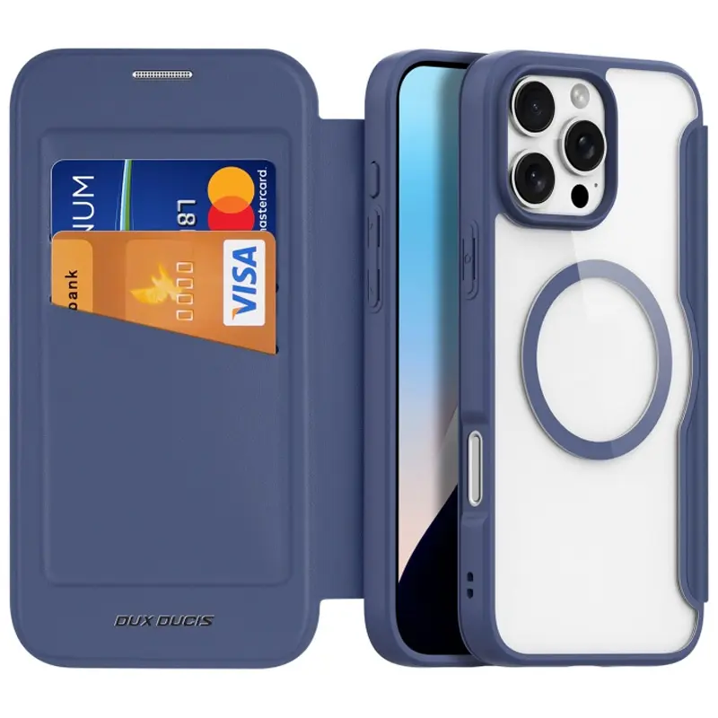 Чехол-книжка Dux Ducis Skin X Pro with MagSafe для Apple iPhone 16 Pro Max (6.9"), Blue, TPU+PC, купить оптом с доставкой