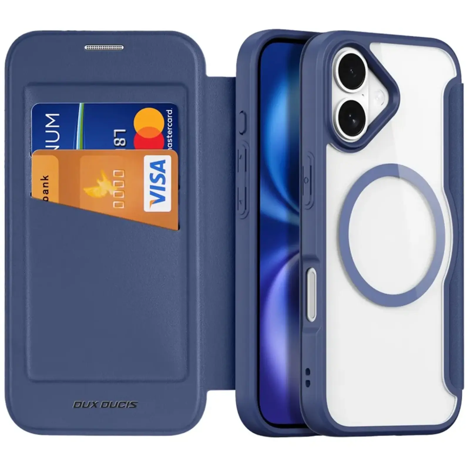 Чехол-книжка Dux Ducis Skin X Pro with MagSafe для Apple iPhone 17 (6.3"), Blue, TPU+PC, купить оптом с доставкой