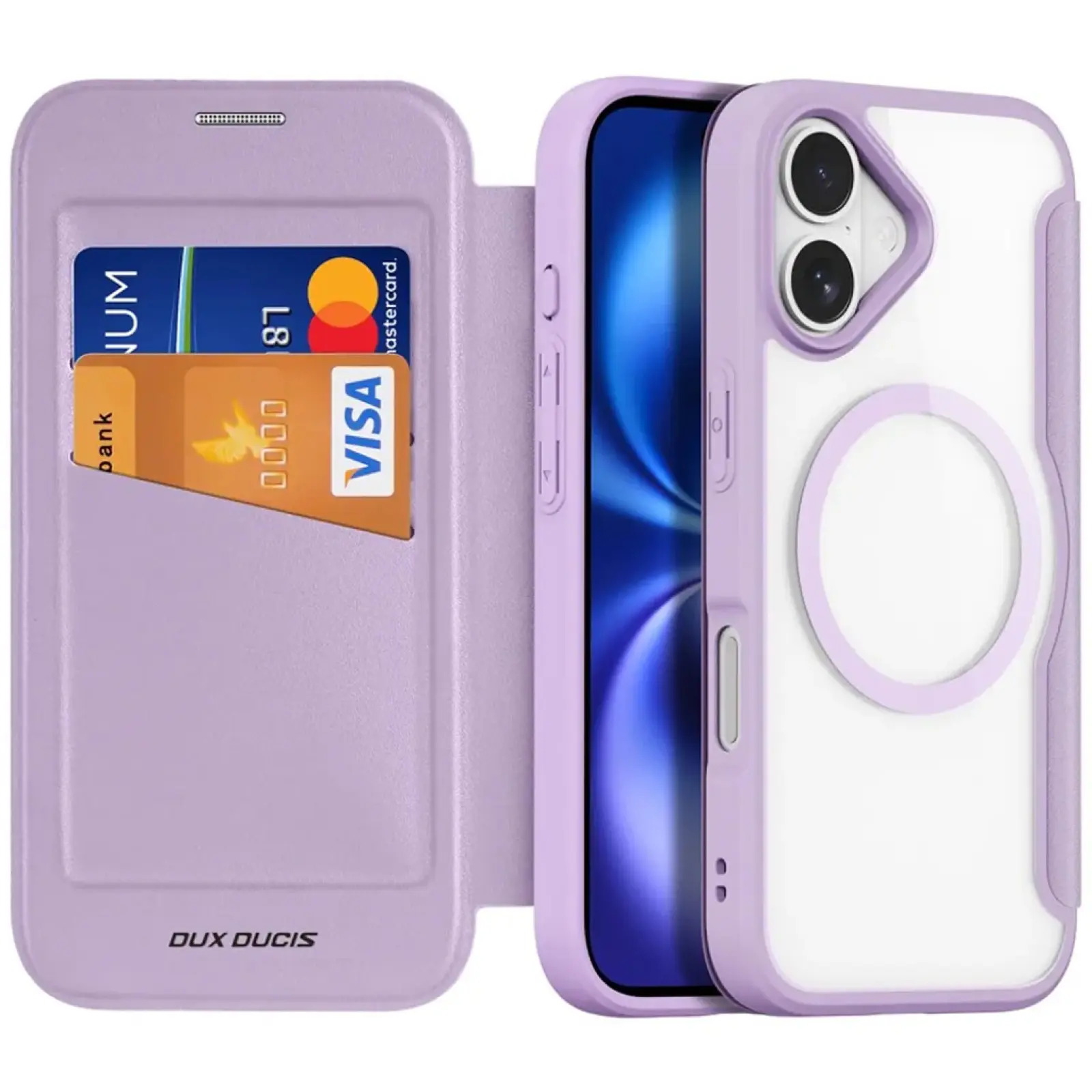 Чехол-книжка Dux Ducis Skin X Pro with MagSafe для Apple iPhone 17 (6.3"), Purple Pink, TPU+PC, купить оптом с доставкой