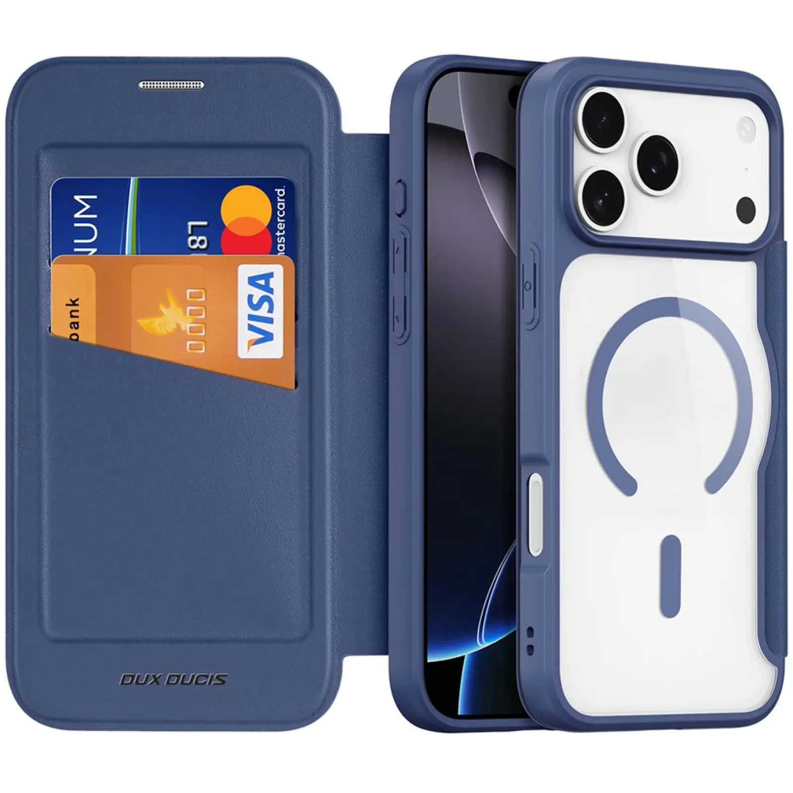 Чехол-книжка Dux Ducis Skin X Pro with MagSafe для Apple iPhone 17 Pro (6.3"), Blue, TPU+PC, купить оптом с доставкой