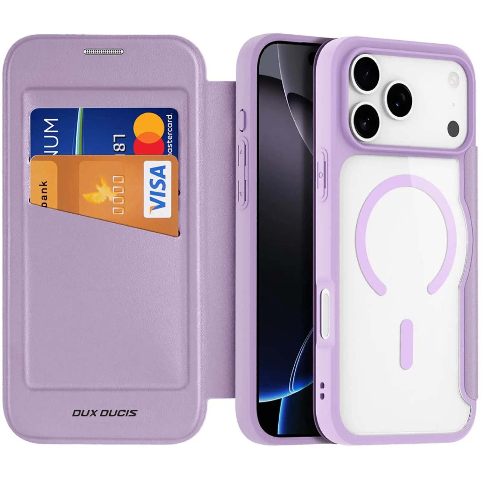 Чехол-книжка Dux Ducis Skin X Pro with MagSafe для Apple iPhone 17 Pro (6.3"), Purple, TPU+PC, купить оптом с доставкой