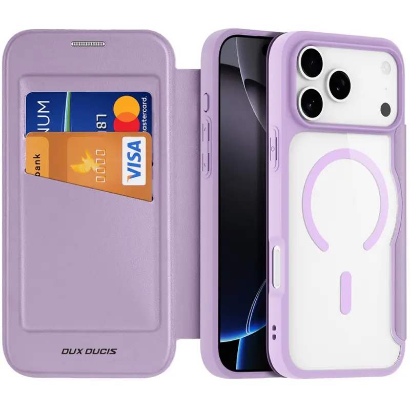 Чехол-книжка Dux Ducis Skin X Pro with MagSafe для Apple iPhone 17 Pro Max (6.9"), Purple, TPU+PC, купить оптом с доставкой