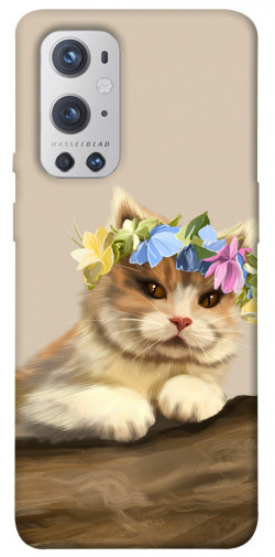 Чехол itsPrint Cat in flowers для OnePlus 9 Pro