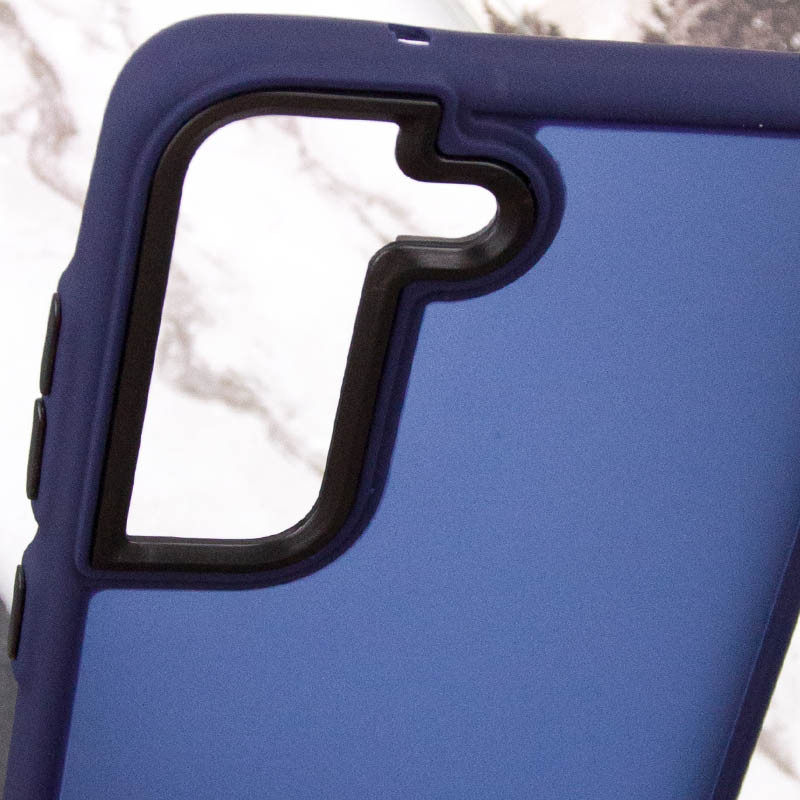 Чохол TPU+PC Lyon Frosted для Samsung Galaxy S21 FE, Navy Blue 4, TPU+PC, купити оптом з доставкою