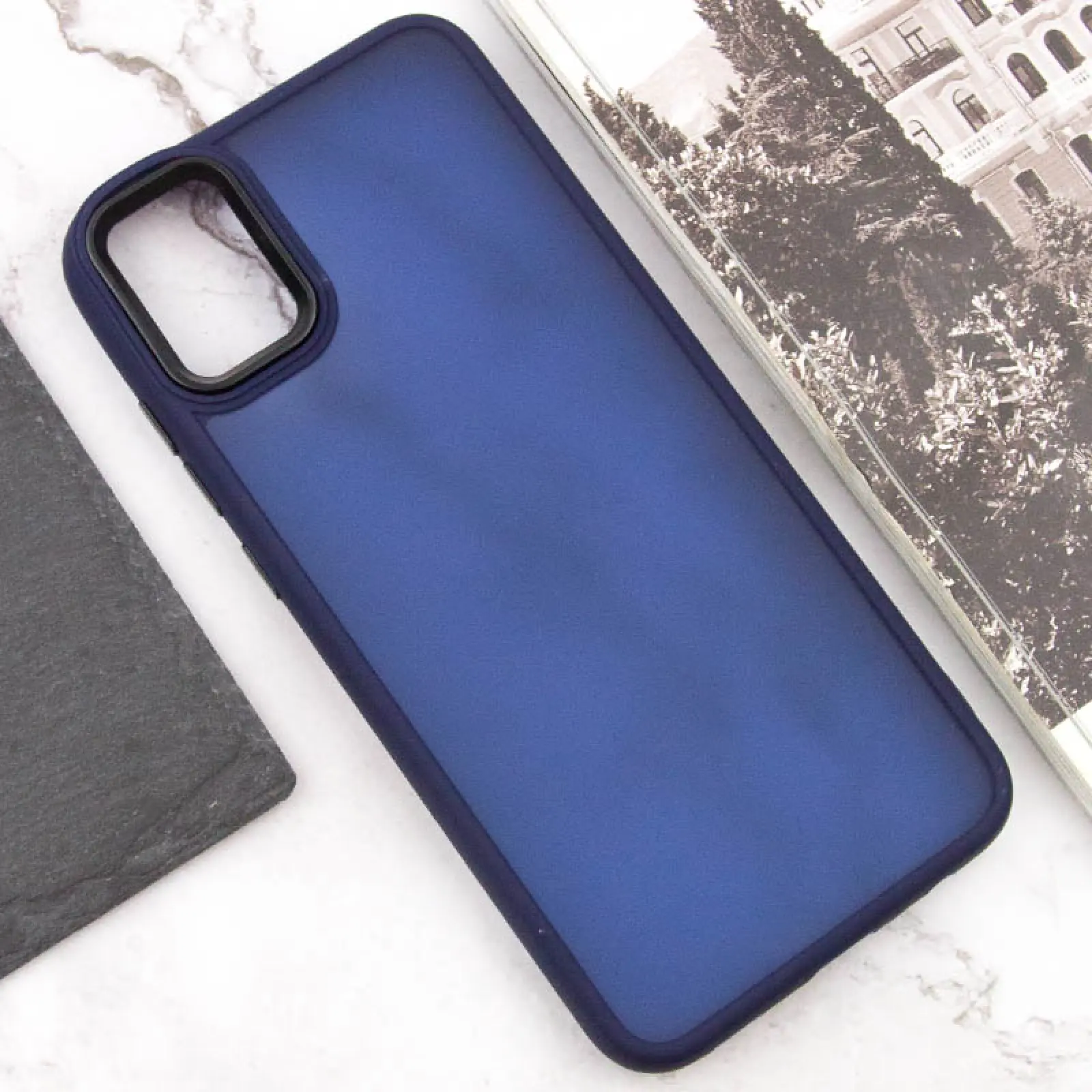 Чехол TPU+PC Lyon Frosted для Samsung Galaxy A06, Navy Blue 3, TPU+PC, купить оптом с доставкой