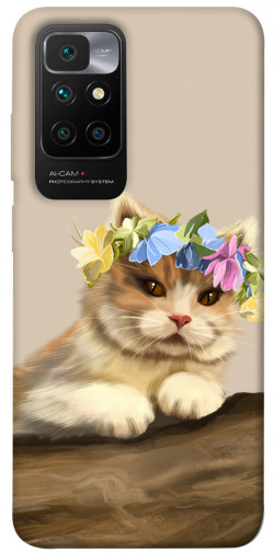 Чехол itsPrint Cat in flowers для Xiaomi Redmi 10