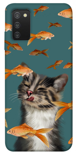 Чехол itsPrint Cat with fish для Samsung Galaxy A03s