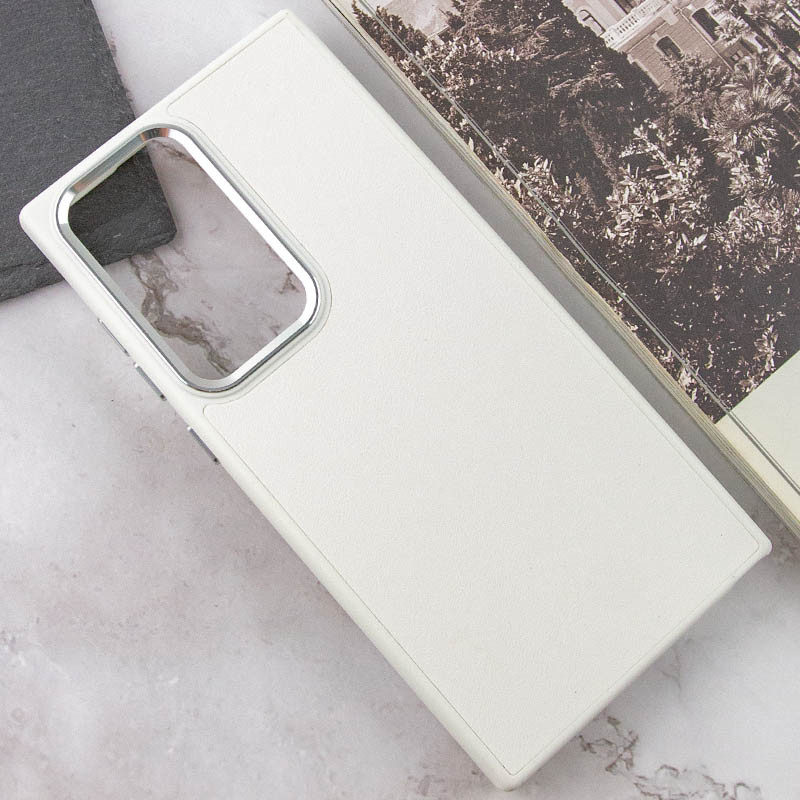 Уценка Кожаный чехол Bonbon Leather Metal Style для Samsung Galaxy S23 Ultra, Эстетический дефект / Белый / White 3, Искусственная кожа, купить оптом с доставкой