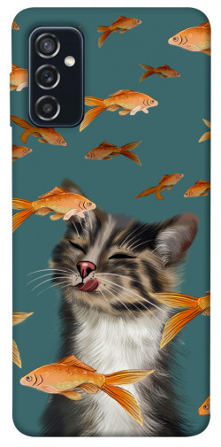 Чохол itsPrint Cat with fish для Samsung Galaxy M52
