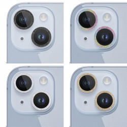 Захисне скло Metal Sparkles на камеру (в упак.) для Apple iPhone 15 (6.1") / 15 Plus (6.7")