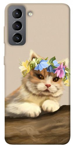 Чехол itsPrint Cat in flowers для Samsung Galaxy S21 FE
