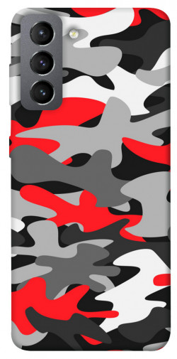 Чехол itsPrint Красно-серый камуфляж для Samsung Galaxy S21 FE