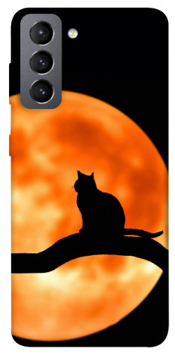Чехол itsPrint Кот на фоне луны для Samsung Galaxy S21 FE
