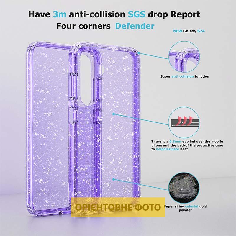 Прозорий чохол Nova Sparkle для Samsung Galaxy A17 5G/4G із блискітками на малюнкі №6