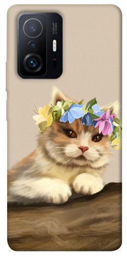 Чехол itsPrint Cat in flowers для Xiaomi 11T / 11T Pro