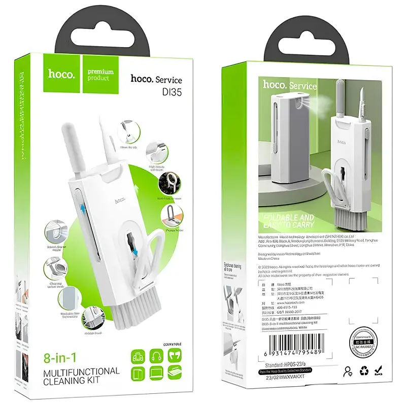 Набор для очистки гаджетов Hoco DI35 Mr. Gadget 8in1, White 1, купить оптом с доставкой