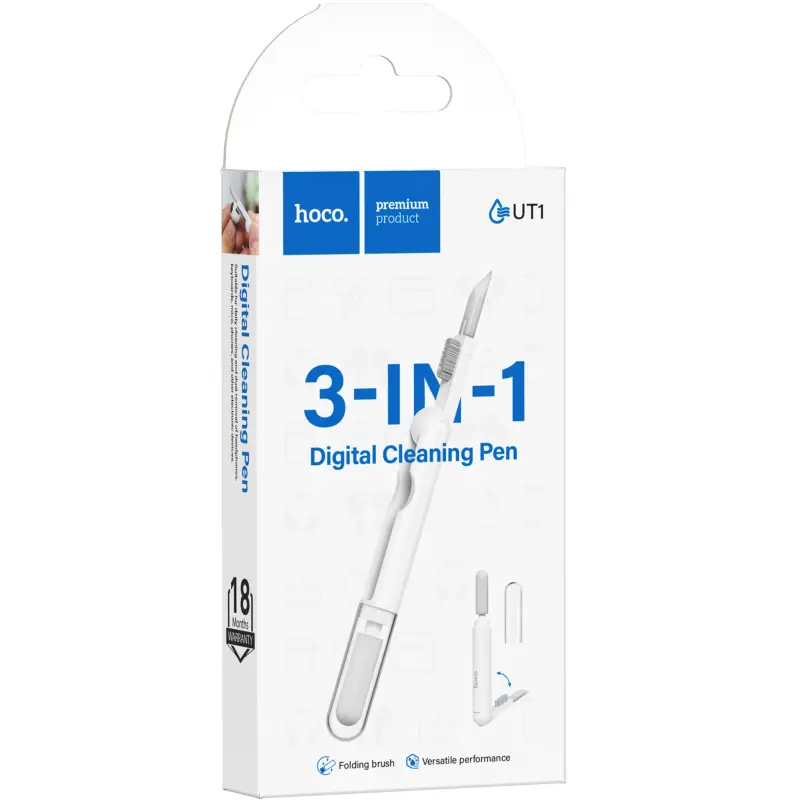Набор для очистки гаджетов Hoco UT1 Mr. Gadget 3in1, White 1, купить оптом с доставкой