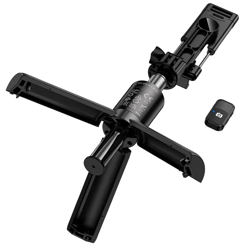Монопод для селфи Borofone BY14 mini трипод + съемный BT пульт, Black 5, купить оптом с доставкой
