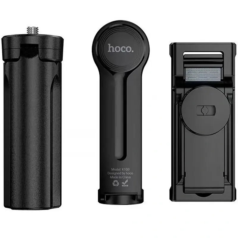 Монопод для селфи Hoco K100 Prestigio mini трипод + крепление 1/4, Black 2, купить оптом с доставкой