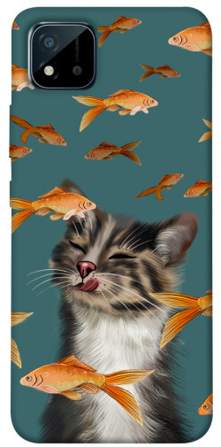 Чехол itsPrint Cat with fish для Realme C11 (2021)