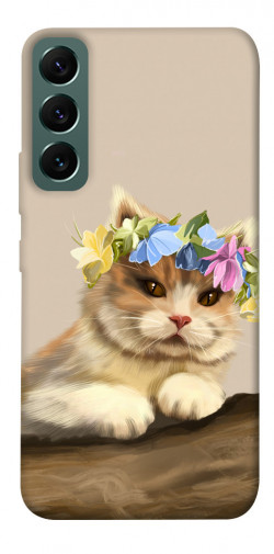 Чехол itsPrint Cat in flowers для Samsung Galaxy S22