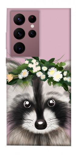 Чехол itsPrint Raccoon in flowers для Samsung Galaxy S22 Ultra