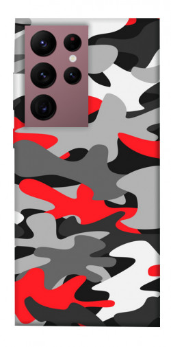 Чехол itsPrint Красно-серый камуфляж для Samsung Galaxy S22 Ultra