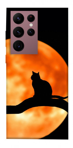 Чехол itsPrint Кот на фоне луны для Samsung Galaxy S22 Ultra