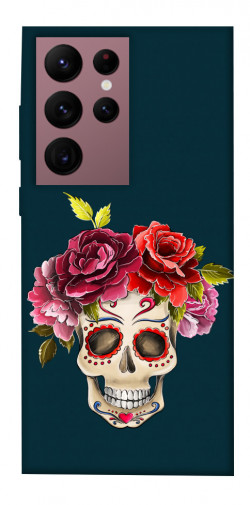 Чехол itsPrint Flower skull для Samsung Galaxy S22 Ultra