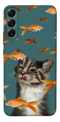 Чехол itsPrint Cat with fish для Samsung Galaxy S22+