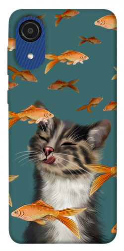 Чохол itsPrint Cat with fish для Samsung Galaxy A03 Core