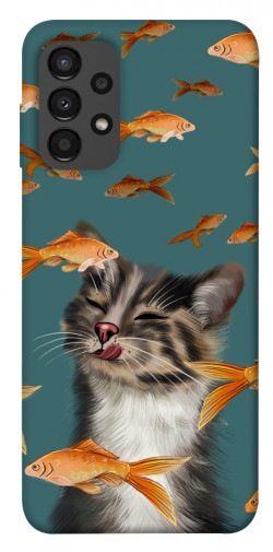 Чохол itsPrint Cat with fish для Samsung Galaxy A13 4G