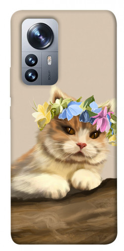 Чехол itsPrint Cat in flowers для Xiaomi 12 / 12X
