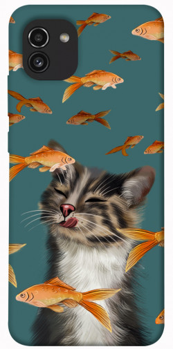 Чехол itsPrint Cat with fish для Samsung Galaxy A03