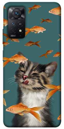 Чехол itsPrint Cat with fish для Xiaomi Redmi Note 11 Pro 4G/5G