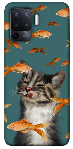 Чехол itsPrint Cat with fish для Oppo A94