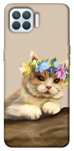 Чехол itsPrint Cat in flowers для Oppo F17 Pro