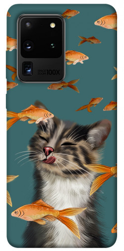 Чехол itsPrint Cat with fish для Samsung Galaxy S20 Ultra