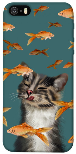 Чехол itsPrint Cat with fish для Apple iPhone 5/5S/SE